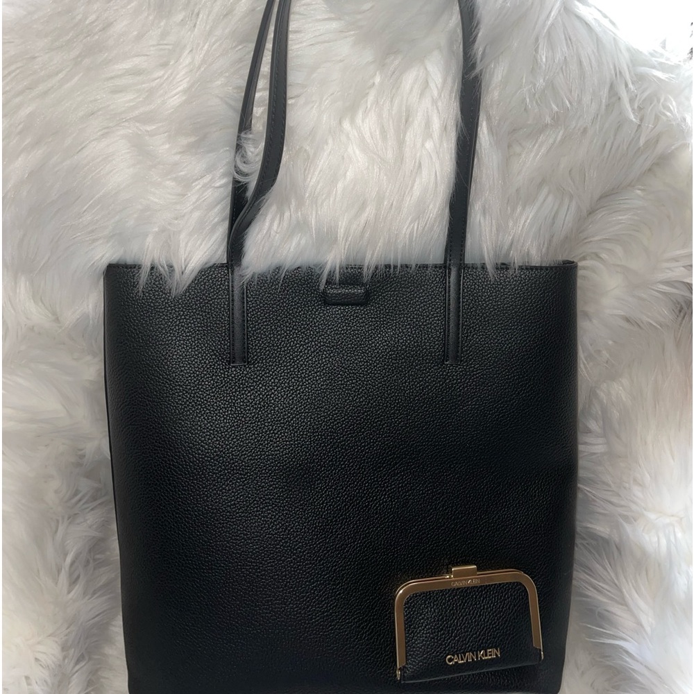 EUC CK 100% Leather Tote - Picture 2 of 6